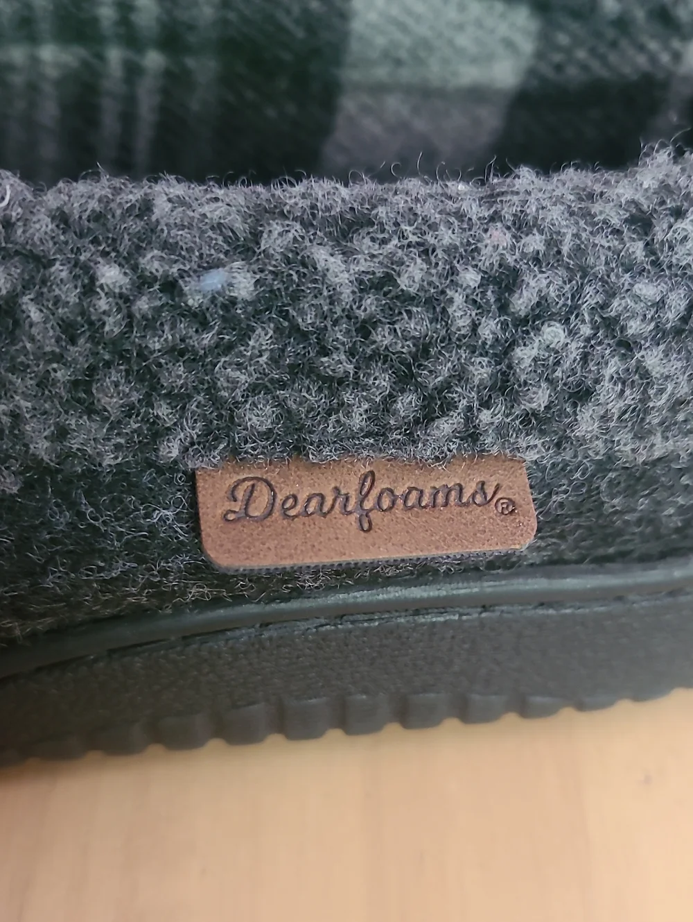 DEARFOAM Men's Cozy Slip-On Slippers - Dark Gray